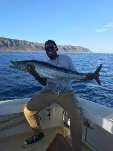 Hawaii wahoo(Ono) caught on during one of Flyer Sportfishing Oahu fishing charters, North Shore, HI near Haleiwa boat harbor.