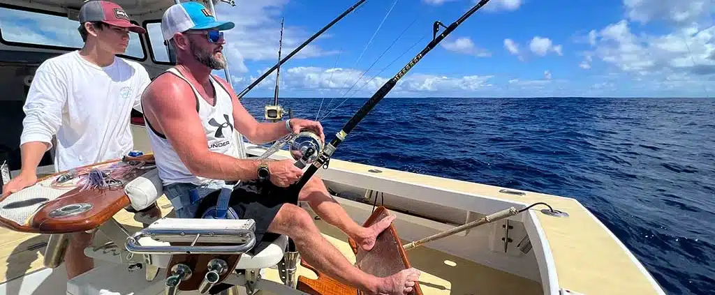 The north shore's only charter boat that offers a fighting chair, The Flyer.