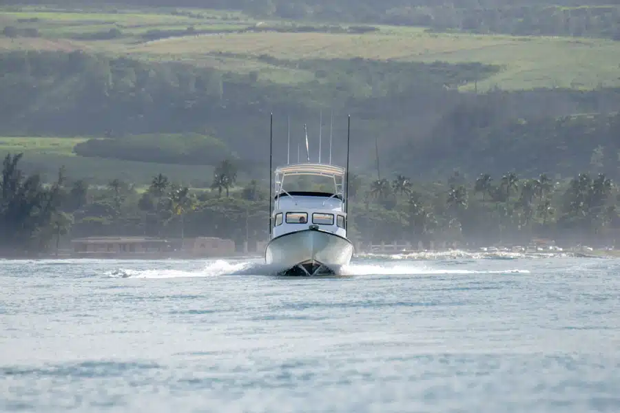 The Flyer leaving Haliewa Boat Harbor on Oahu's North Shore.