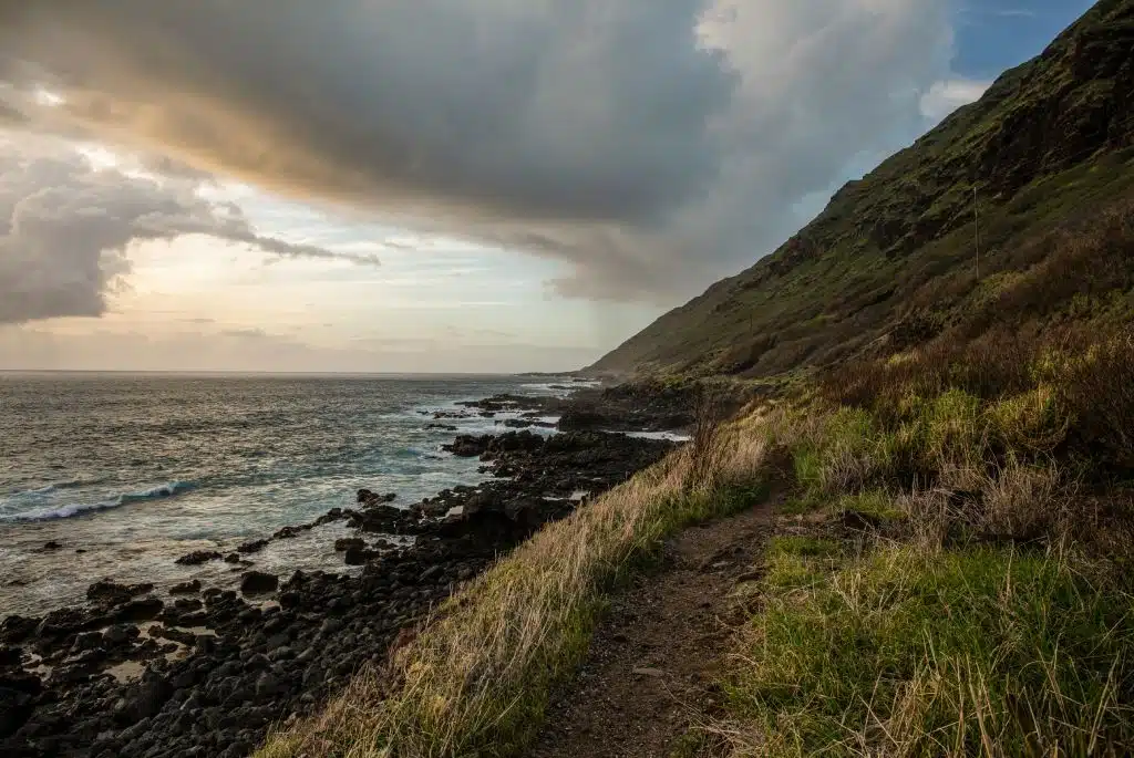 Kaena point hiking trail. Located along Oahu North shore. Fishing Charter North Shore Oahu based company Flyer Sportfishing recommends this beach hike